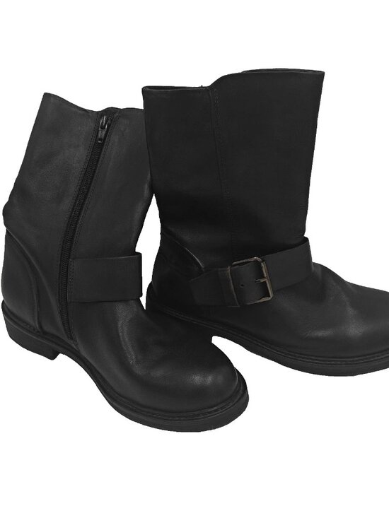 Vintage Foundry Co. Men\'s Black Leather Biker Boots Buckle Accent US 8.5 main image 11